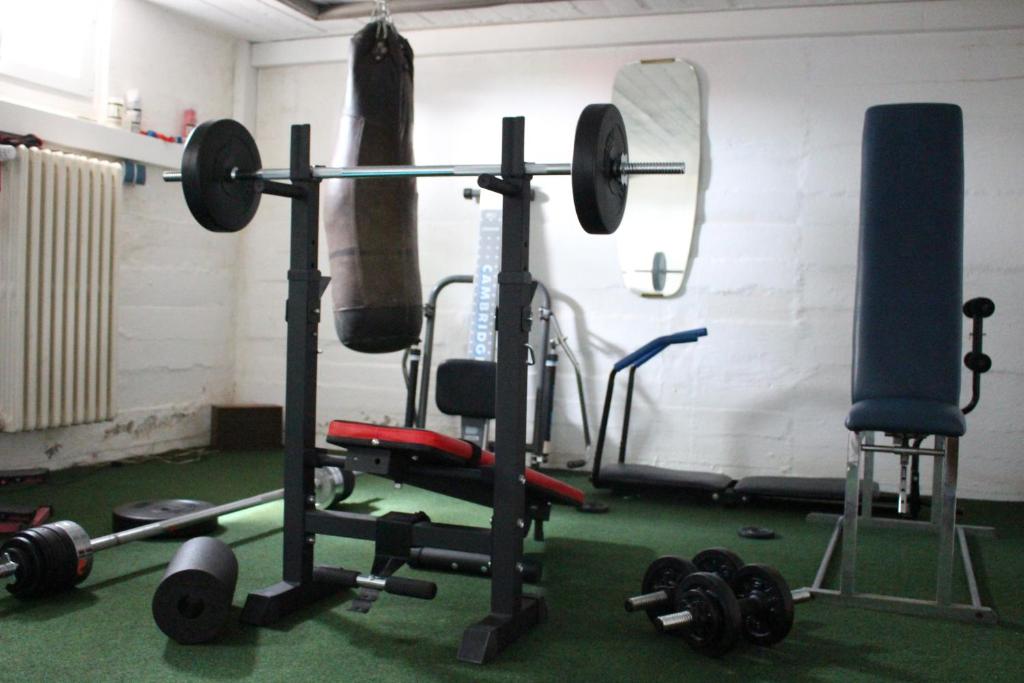 Fitness centrum a/nebo fitness zařízení v ubytování Exklusive Ferienwohnung Strohberg
