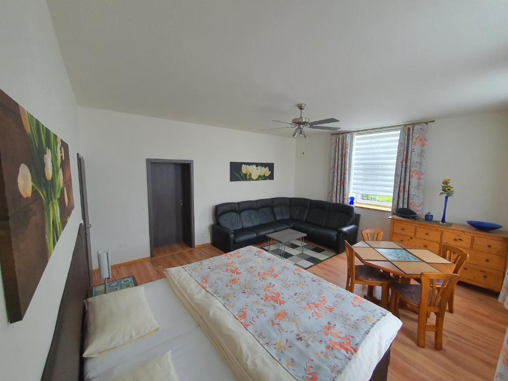 Postel nebo postele na pokoji v ubytování Apartmá na Hané
