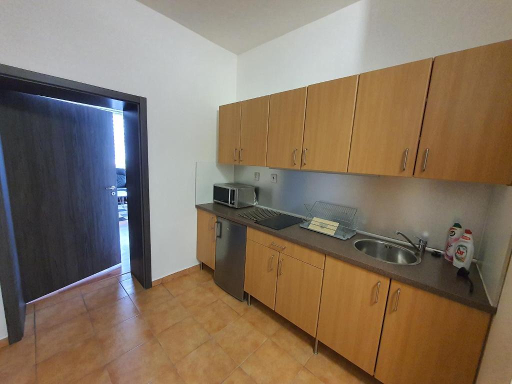 Kuchyň nebo kuchyňský kout v ubytování Apartmá na Hané