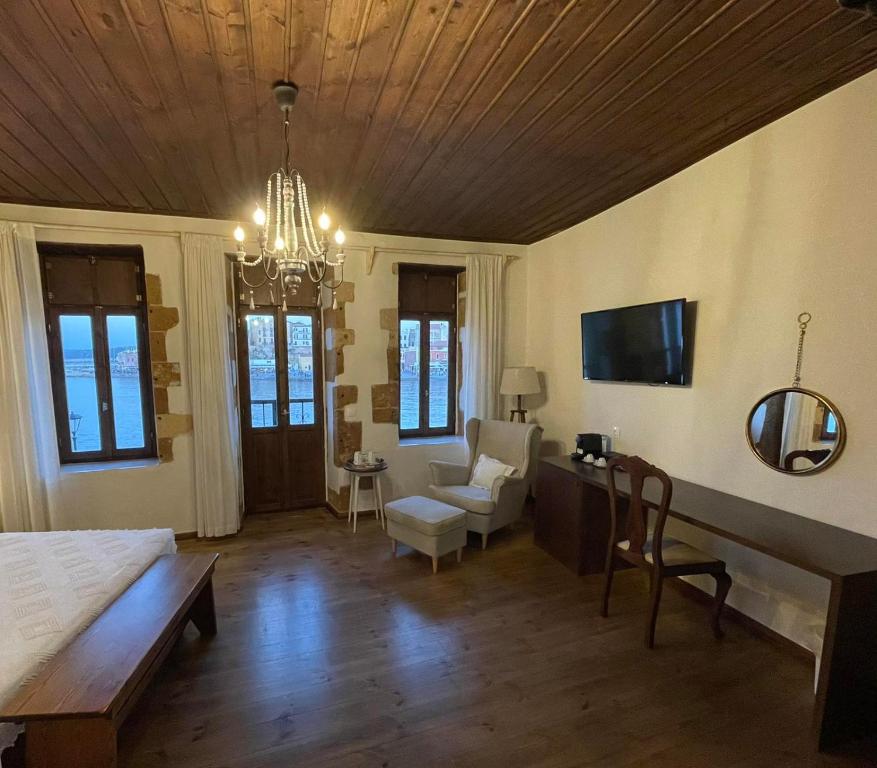 TV a/nebo společenská místnost v ubytování Captain Vasilis Hotel