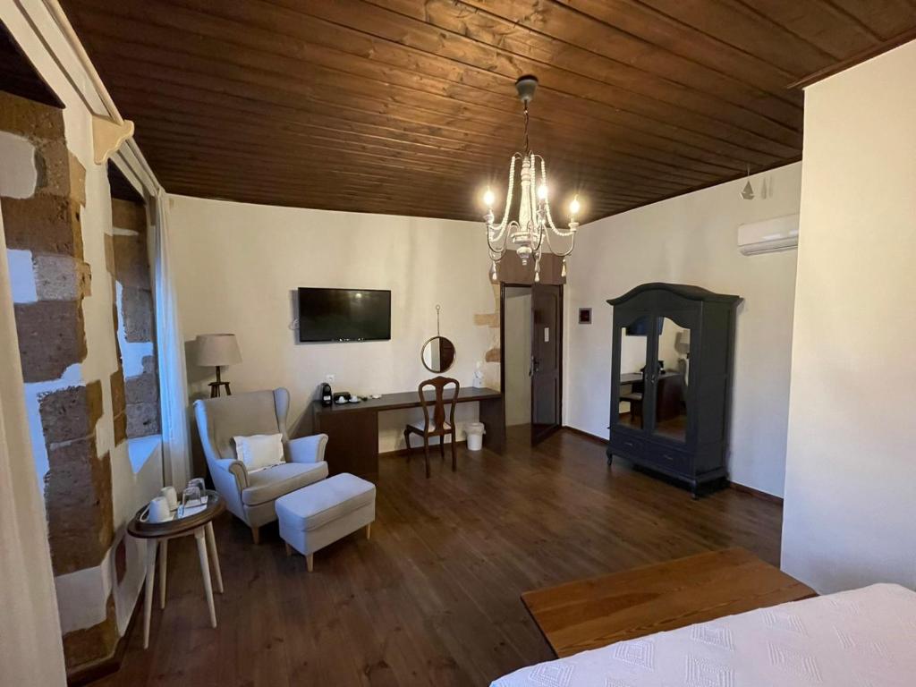 TV a/nebo společenská místnost v ubytování Captain Vasilis Hotel