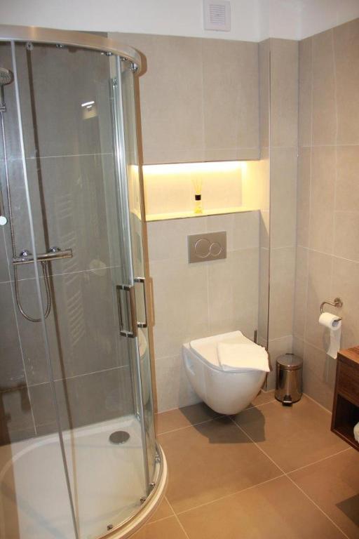 Koupelna v ubytování Hotel Gurman