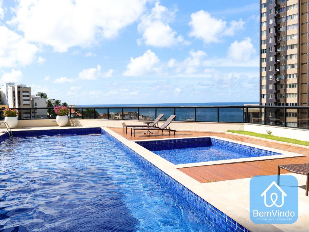  Apartamento de luxo com linda vista Mar no Rio Vermelho