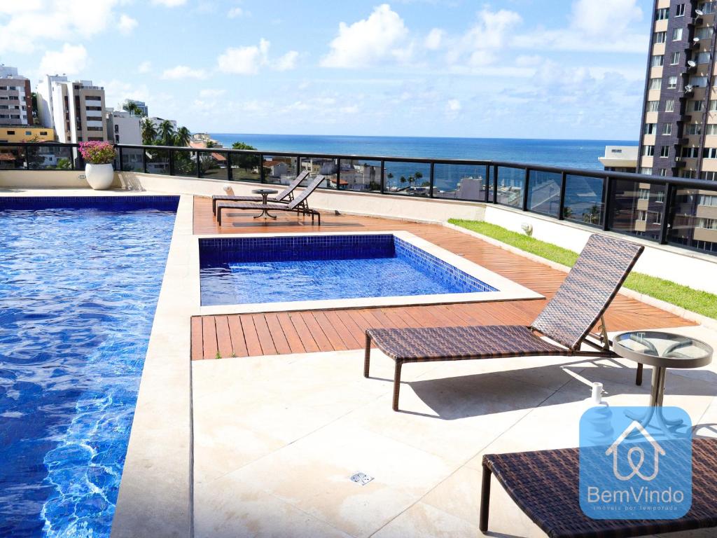  Apartamento de luxo com linda vista Mar no Rio Vermelho