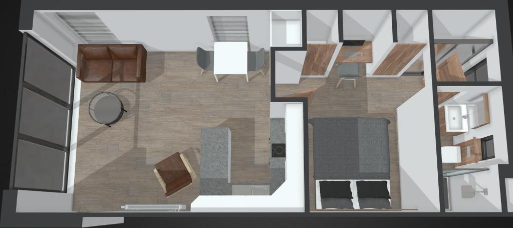 Půdorys ubytování Apartrooms Aberdeen