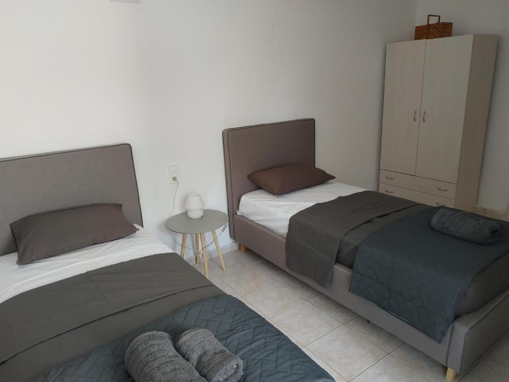 A bed or beds in a room at Quiet country house #1