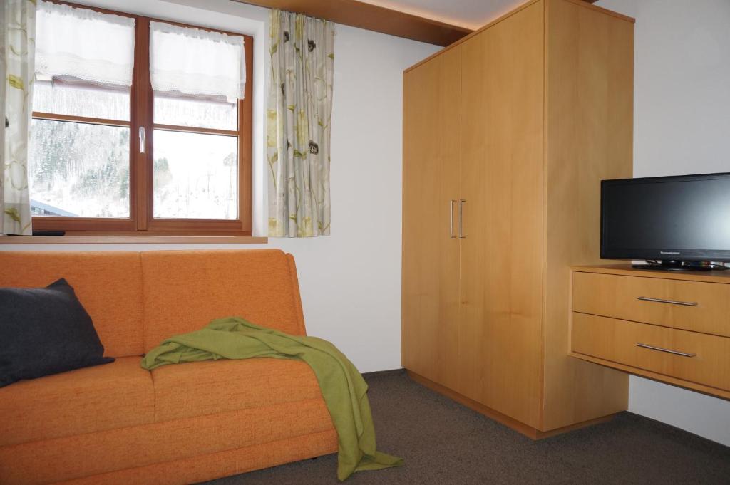 Televiisor ja/või meelelahutuskeskus majutusasutuses Haus Schwendinger