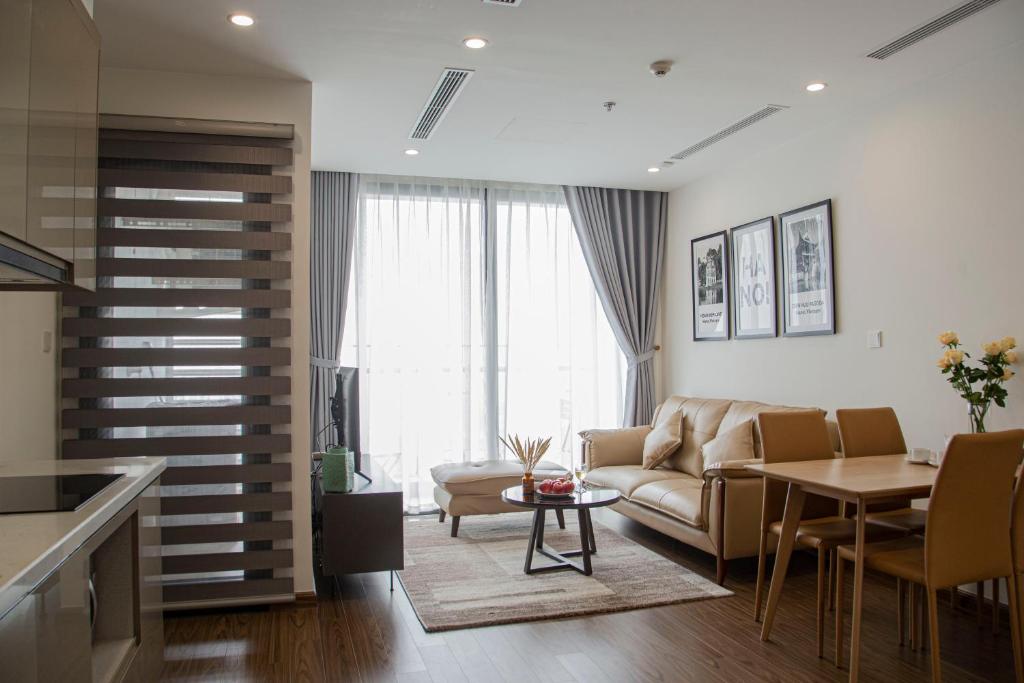 Area soggiorno di Aspaces Serviced Apartments - Vinhomes West Point