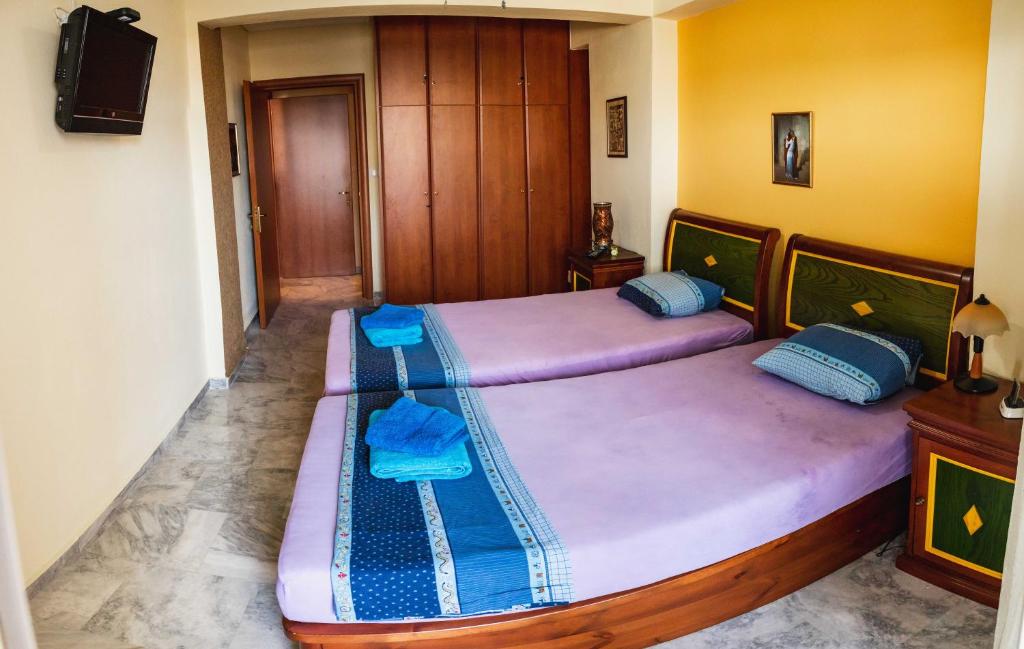 Posteľ alebo postele v izbe v ubytovaní Sunray luxury apartment Volos