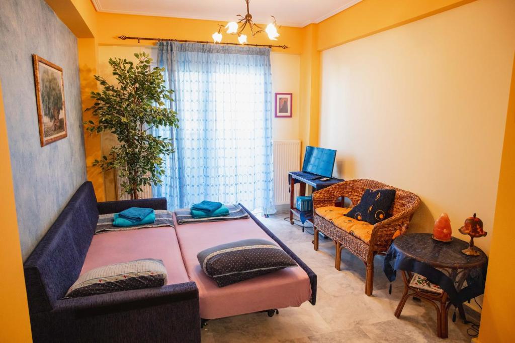 Posteľ alebo postele v izbe v ubytovaní Sunray luxury apartment Volos