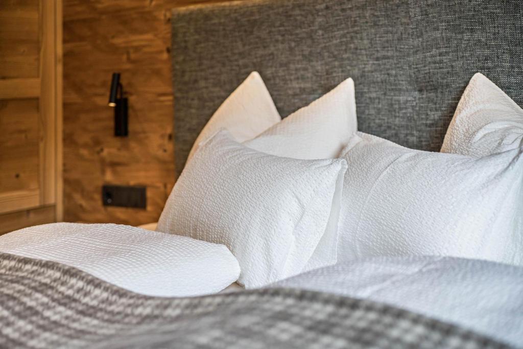 Postel nebo postele na pokoji v ubytování App Mulin Tondl mit Sauna