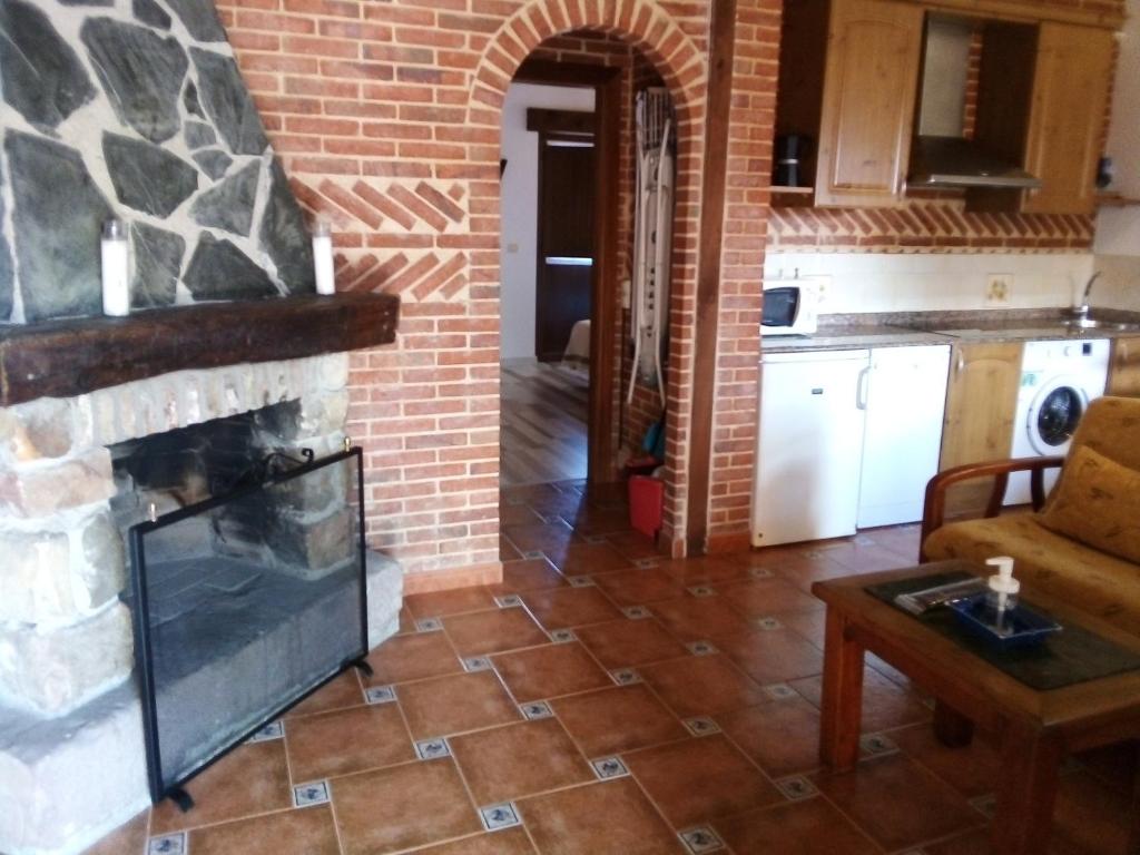 Kuchyň nebo kuchyňský kout v ubytování Las Cabañas de Pimiango