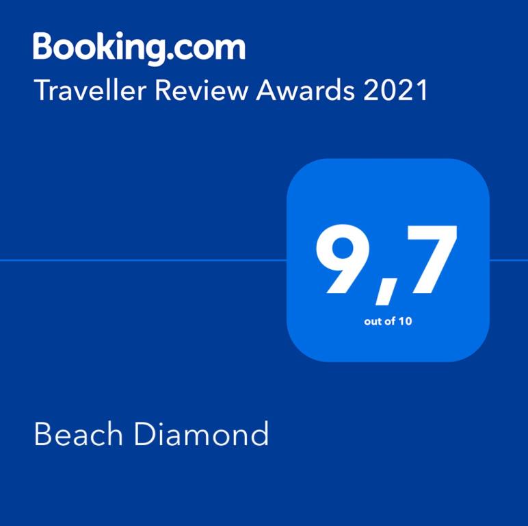 Certifikát, ocenenie alebo iný dokument vystavený v ubytovaní Beach Diamond