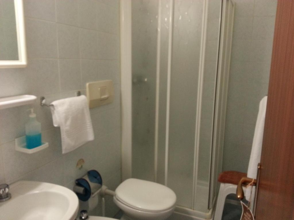 Koupelna v ubytování Hotel Stazione