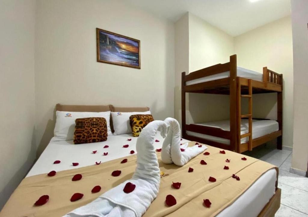 Poschodová posteľ alebo postele v izbe v ubytovaní Pousada Mar Suites
