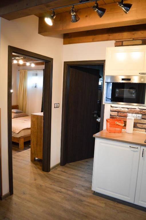 Kuchnia lub aneks kuchenny w obiekcie Apartmány Okrouhlá
