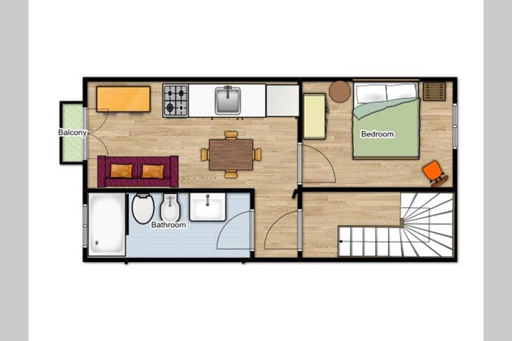 Plan piętra w obiekcie Stylish one bedroom flat
