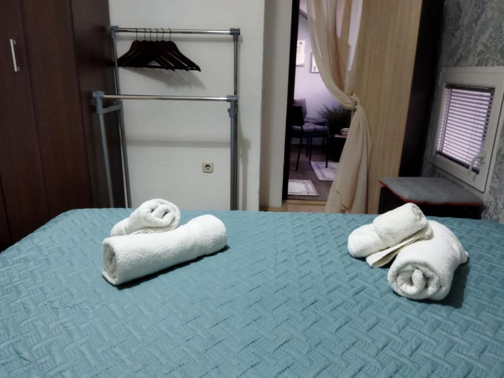 Postel nebo postele na pokoji v ubytování Apartment Stasha with free access to gym