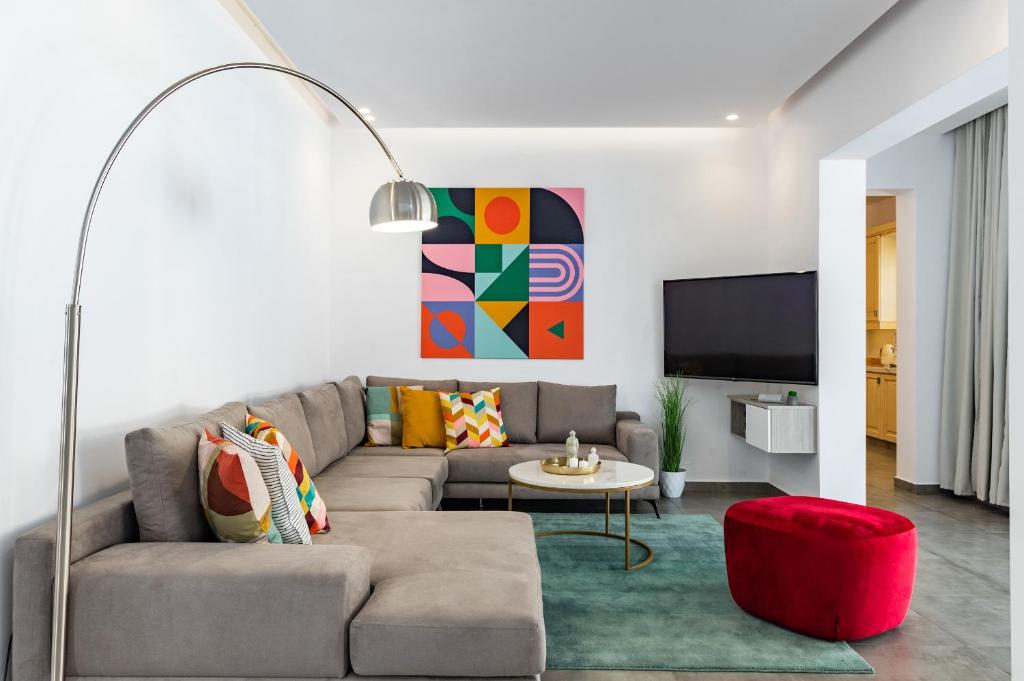 TV a/nebo společenská místnost v ubytování M Mansion