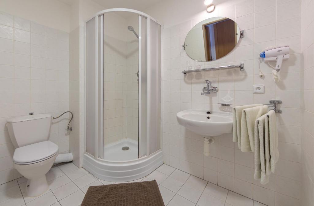 Koupelna v ubytování Hotel Alfa