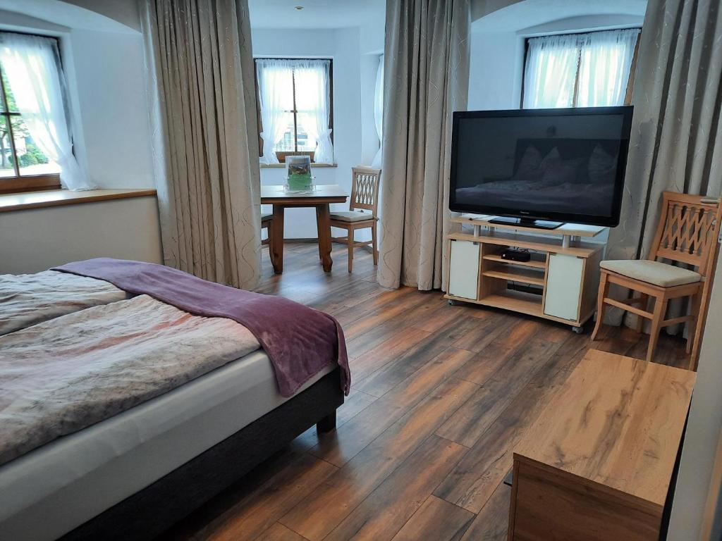 TV a/nebo společenská místnost v ubytování Gasthof Erzherzog Rainer - Zimmer und Ferienwohnung