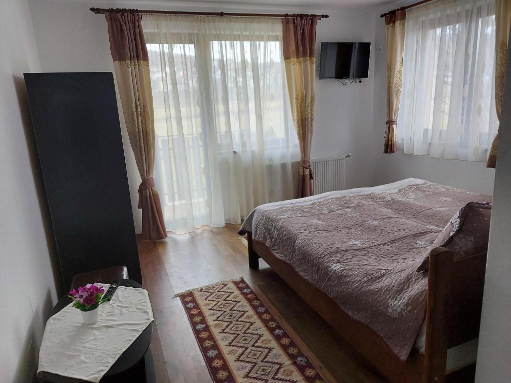 Postel nebo postele na pokoji v ubytování Pensiunea Albina