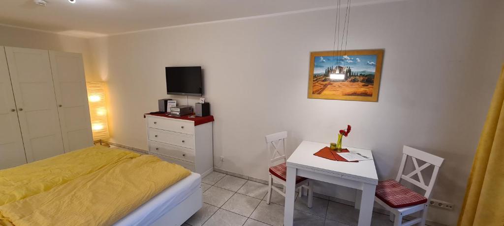 Postel nebo postele na pokoji v ubytování Ferienwohnung "Tecklenburger Augenblicke"