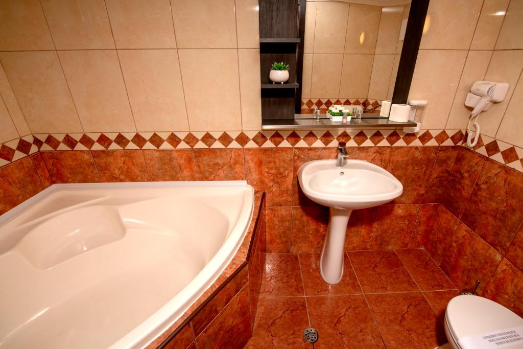 Koupelna v ubytování Hotel Novotheos