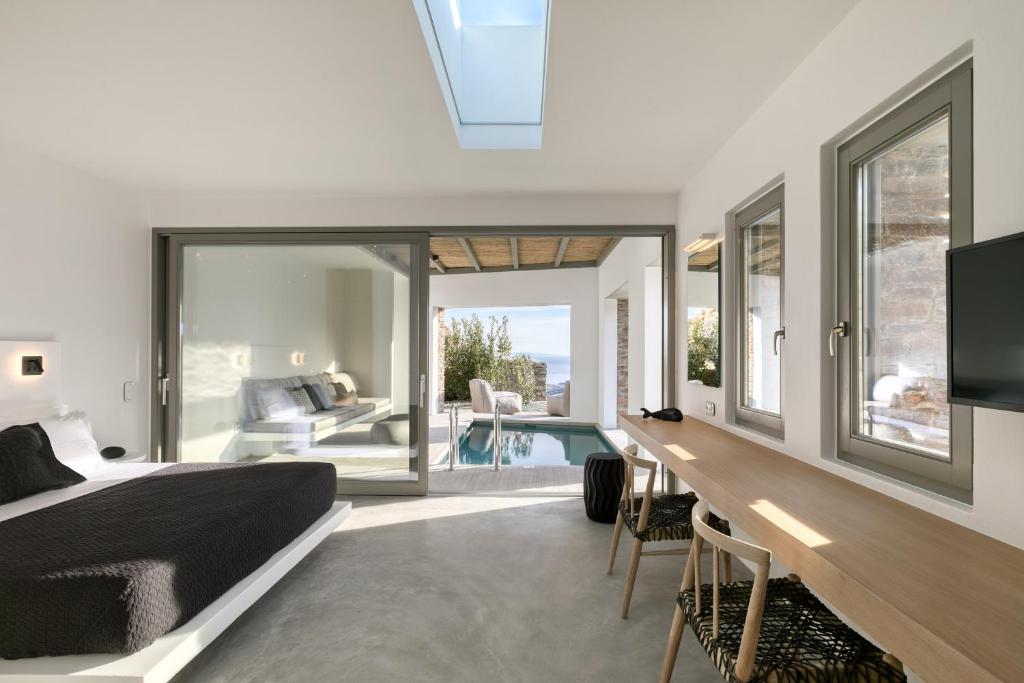 Posezení v ubytování Tinos Dove Suites