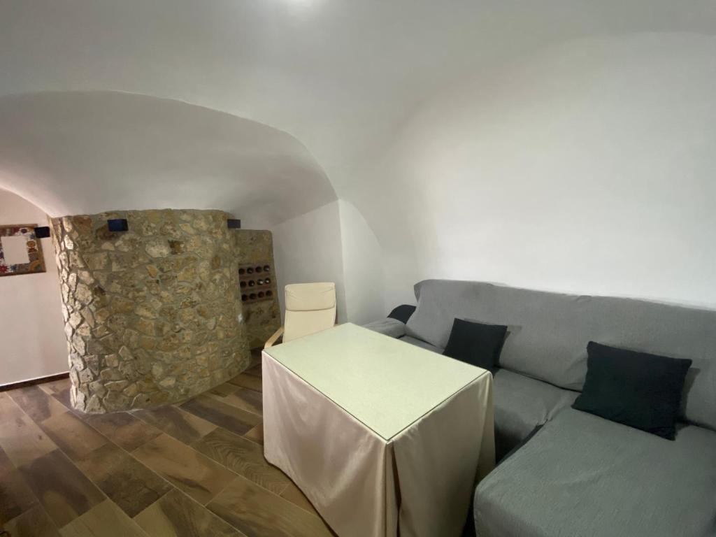 Posezení v ubytování Cueva Ramón