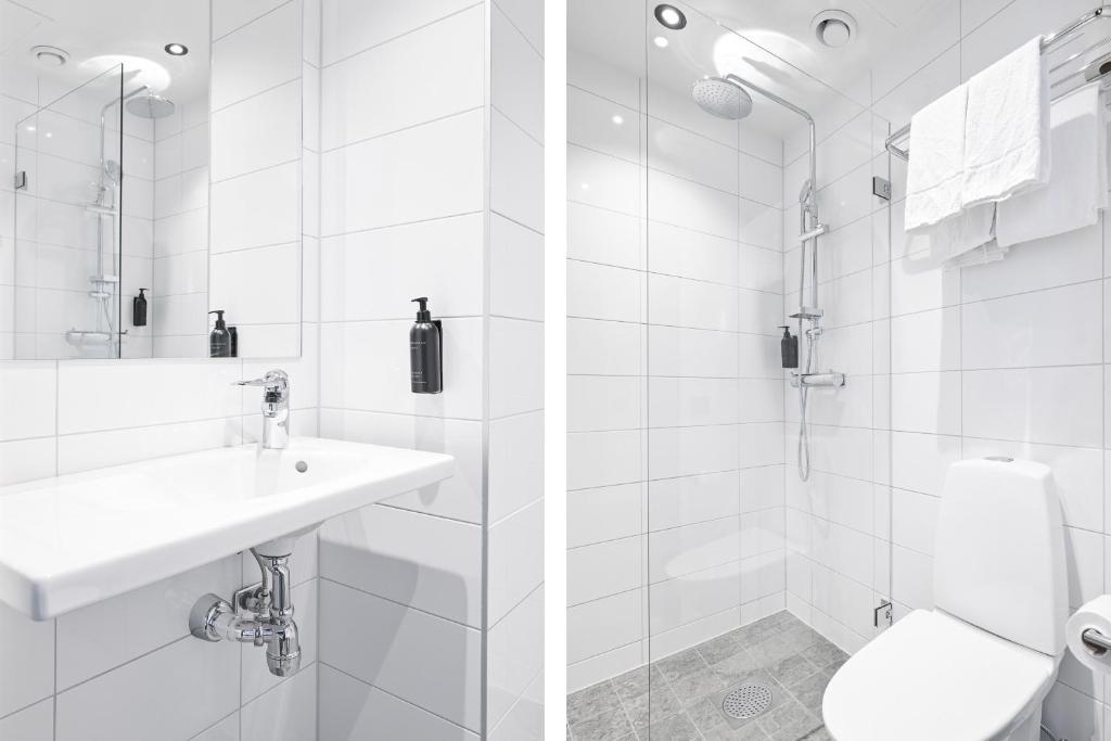 Koupelna v ubytování Hotel Fridhem