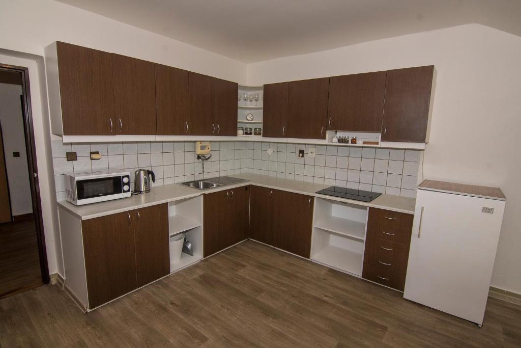 Kuchyň nebo kuchyňský kout v ubytování Apartmán Lorien Nekoř