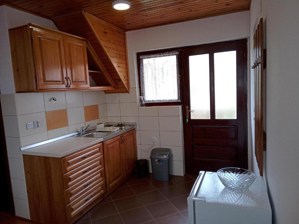 Kuchyň nebo kuchyňský kout v ubytování Apartmani Bane