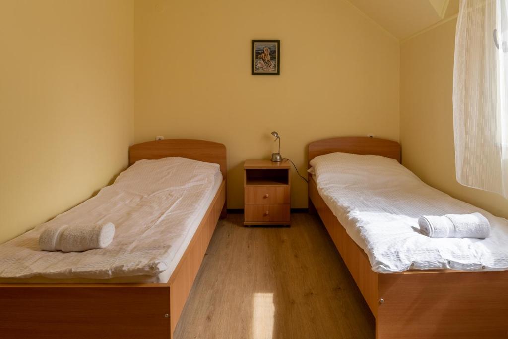 Postel nebo postele na pokoji v ubytování Király Lovastanya Panzió