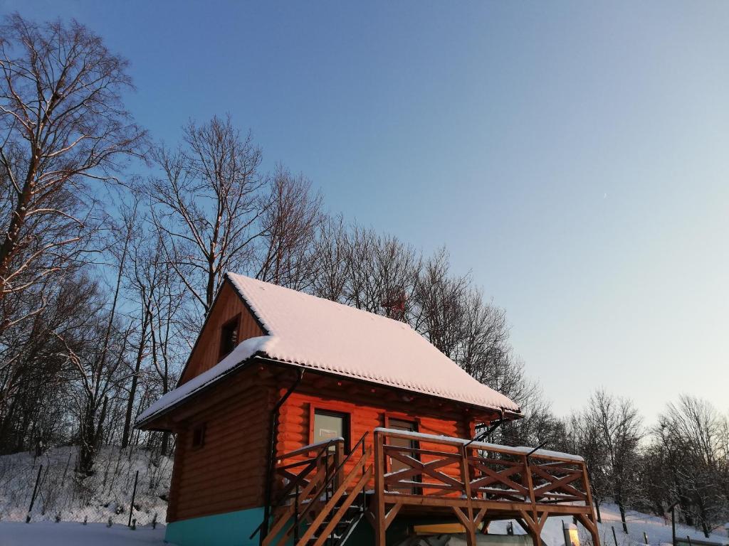 Drevenica Karolína v zime