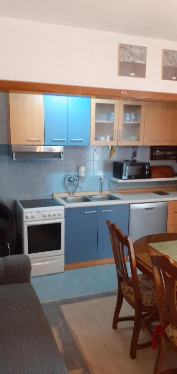 Kuchyň nebo kuchyňský kout v ubytování Apartman LETI