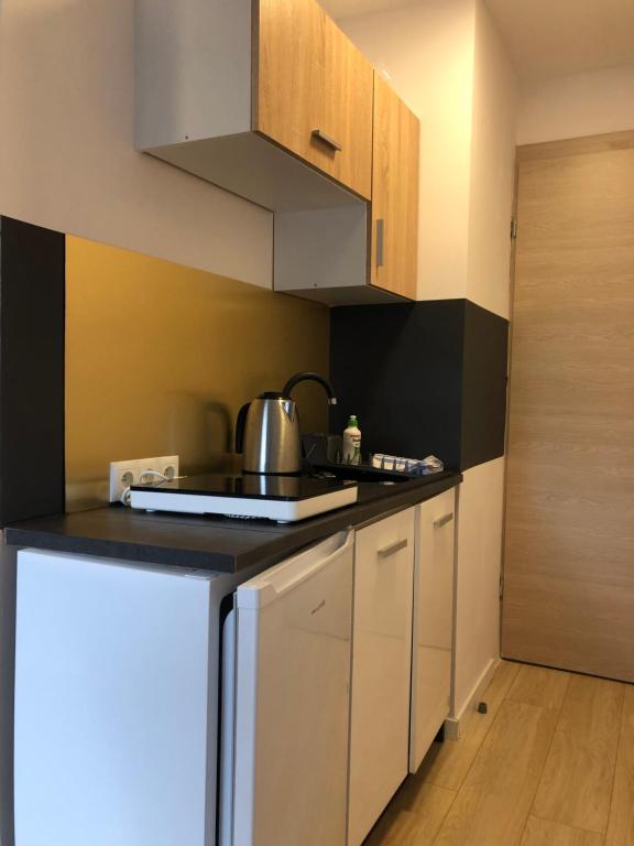 Kuchyňa alebo kuchynka v ubytovaní Apartamenty "NaLetniej" Przy Morzu