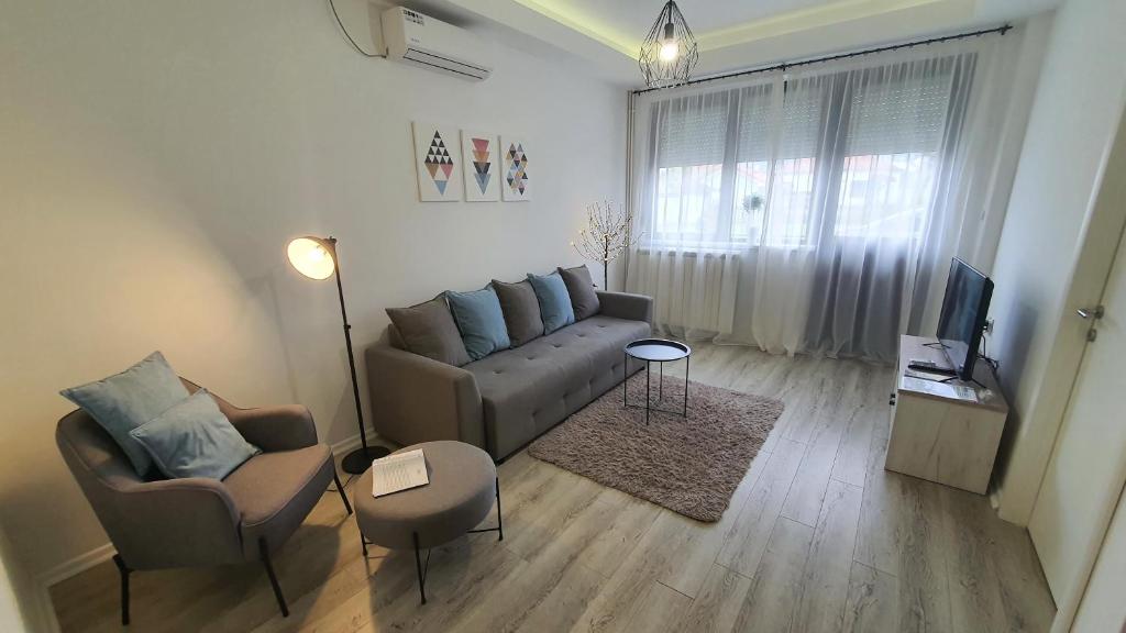 Χώρος καθιστικού στο Apartments Spring