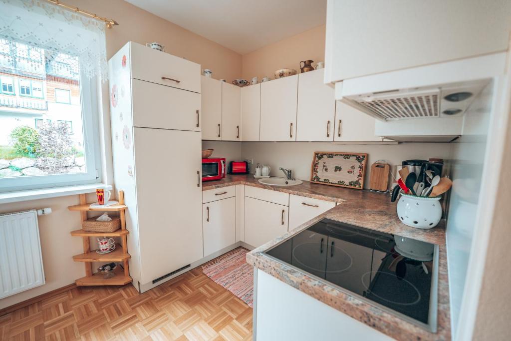 Kuchyň nebo kuchyňský kout v ubytování Gästewohnung Sebastian