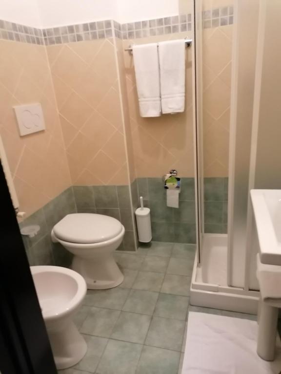 Koupelna v ubytování Hotel Centrale