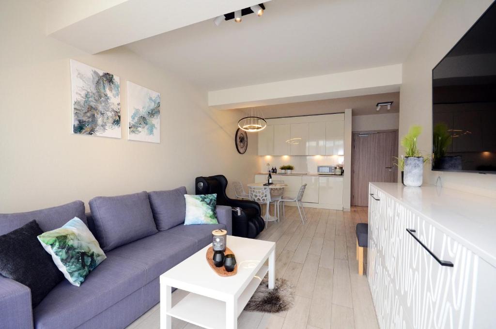 Kuchyňa alebo kuchynka v ubytovaní Apartamenty Biała Sowa Czarna Góra
