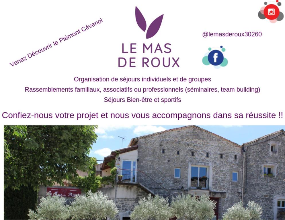 a page of a website for a house at Le Mas de roux Chambres d'hotes in Bragassargues