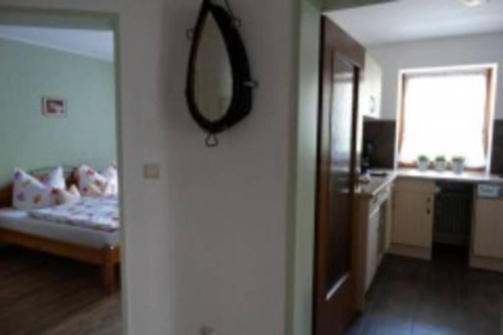 Postel nebo postele na pokoji v ubytování Ferienwohnung Zugspitze