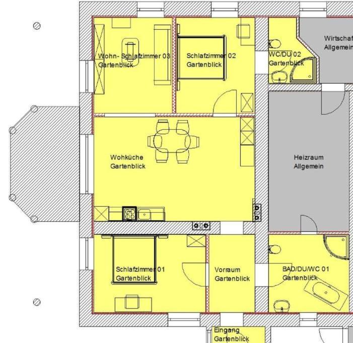 Grunnteikning Haus Arnold - Privatzimmer und Ferienwohnungen