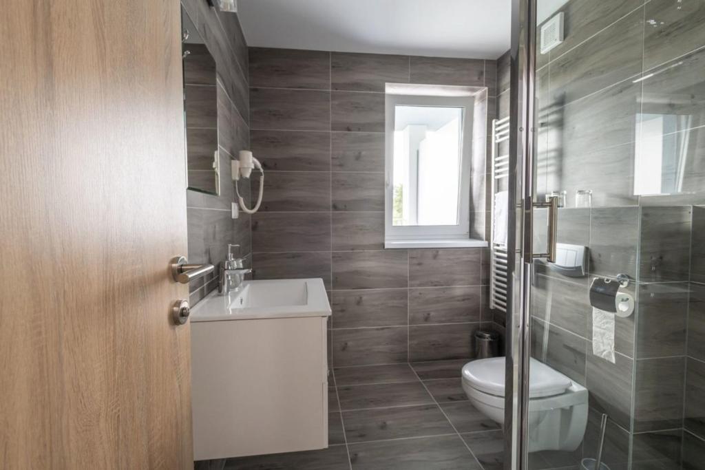 Koupelna v ubytování Hotel Prístav