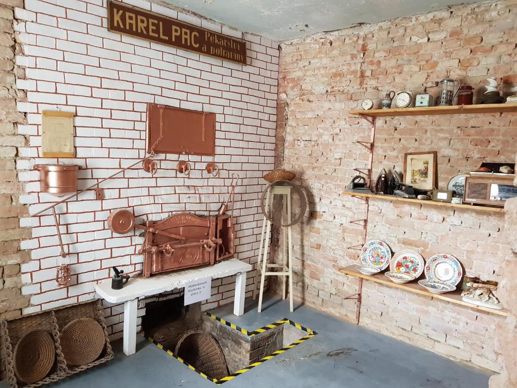 Kuchyň nebo kuchyňský kout v ubytování Apartmán Na Pekárně