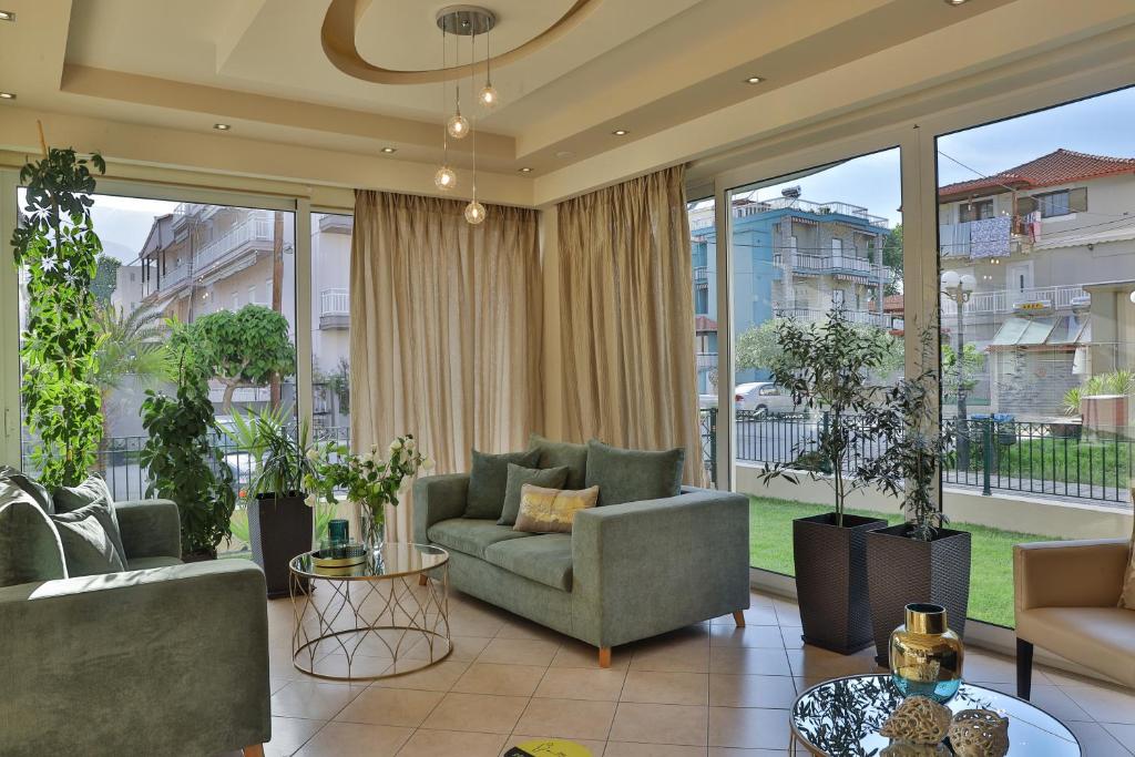 Posezení v ubytování Irida Apartments