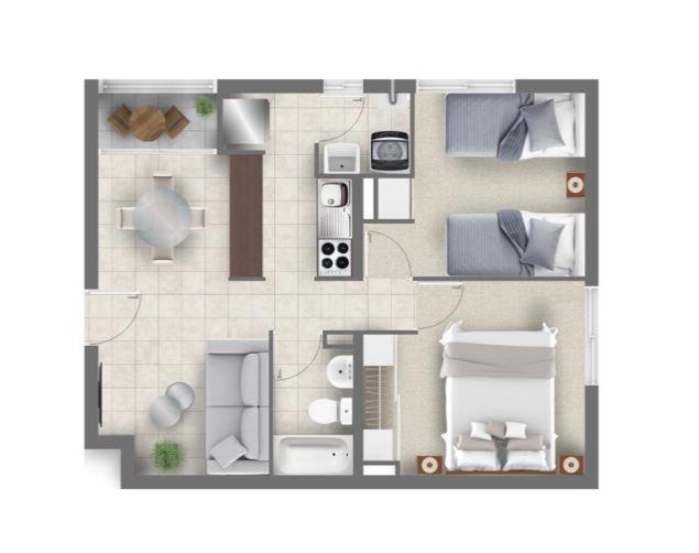 un dibujo de un plano del suelo de una casa en BONITO DEPARTAMENTO A METROS DE AVENIDA DEL MAR, en La Serena