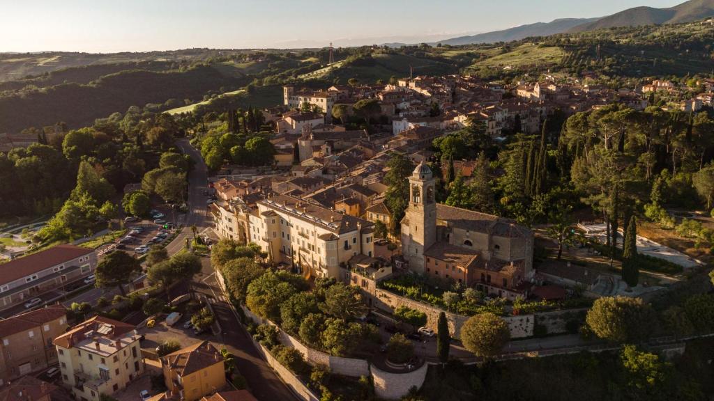 an aerial view of a town in the hills at Grand Hotel San Gemini I UNA Esperienze in San Gemini