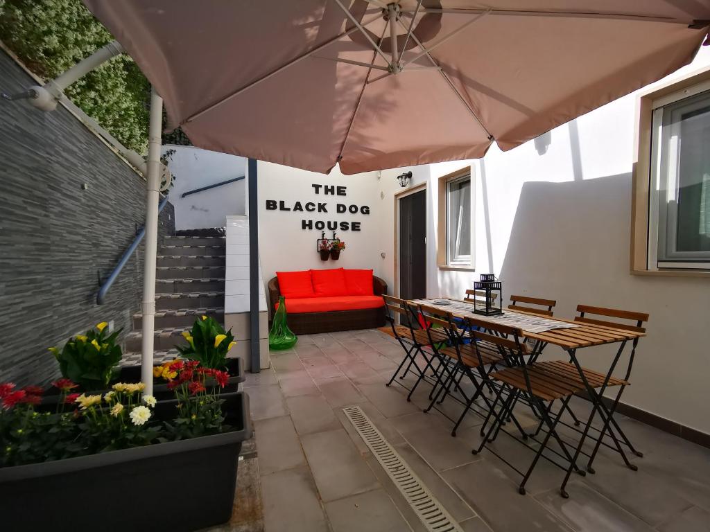 A seating area at The black dog house